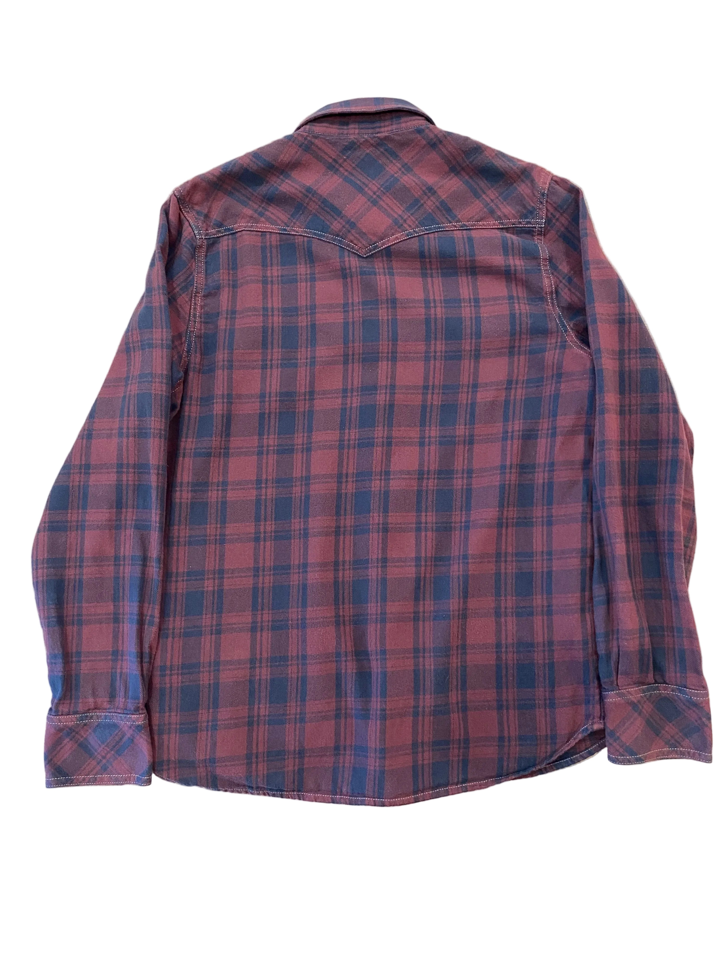 True Religion Plaid Long Sleeve Shirt Red and Blue Small
